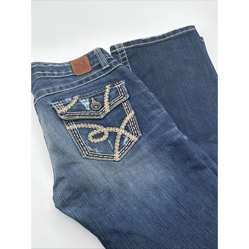 BKE Buckle Madison Bootcut Blue Jeans Womens 27 X 31.5 (FITS 29 X 30) Stretch
